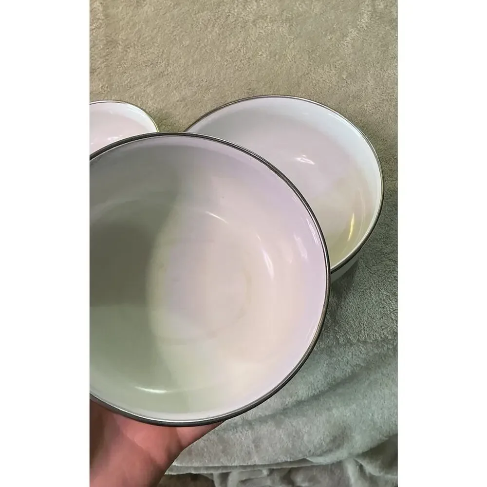 Vintage Rose Mixing Bowl 3 pc Cottagecore Floral Round Porcelain/Metal Bowl Set